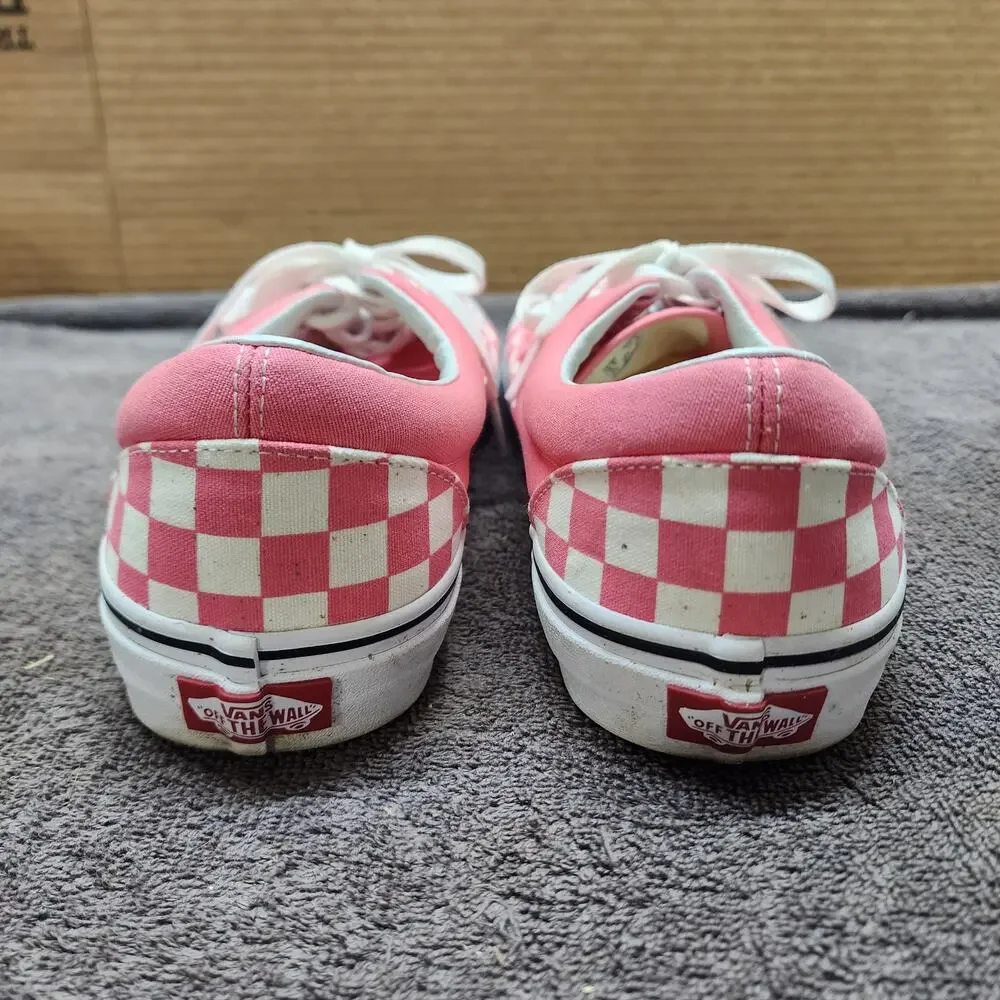 Pink white checkered Vans shoes women size 11 sneakers b53
